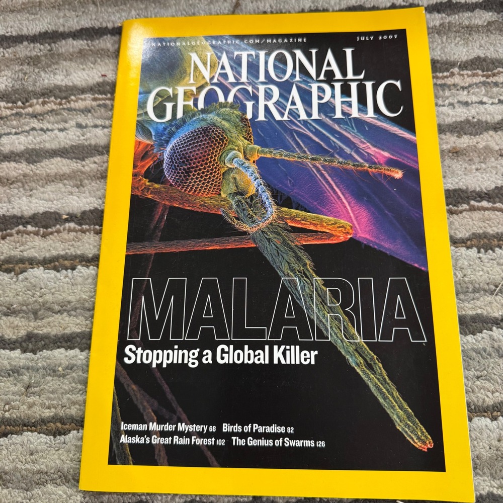 National Geographic July 2007 Malaria Iceman Birds of Paradise Swarms Magazine